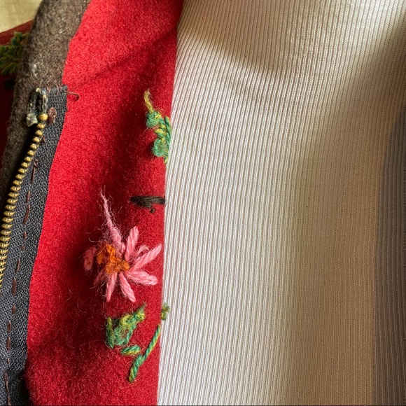 Vintage embroidered wool kimono jacket - Picture 5 of 8